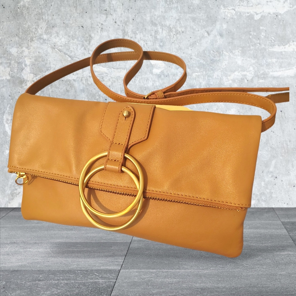 BADGLEY MISCHKA Leather Crossbody Fold over Purse